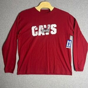 NWT‎ NBA Cleveland Cavaliers Men's Red Long Sleeve Basketball Shirt Size XL
